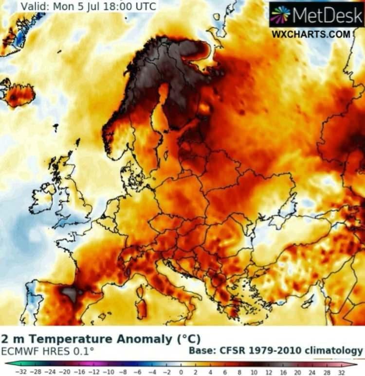 <p>SICAKLIKLAR İLK DEFA 34 DERECEYİ AŞTI</p>

<p> </p>

<p>İskandinav ülkeleri, hafta sonu boyunca bazı yerlerde 34 dereceyi aşan sıcaklıklar da dahil olmak üzere rekor hava sıcaklıkları kaydetti.</p>

<p> </p>
