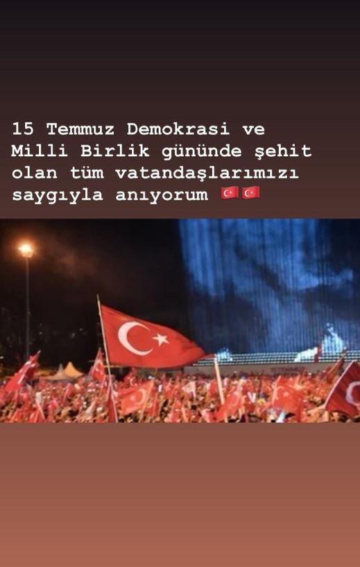 <p><span style="color:#FF0000"><strong>DENİZ SEKİ </strong></span><br />
<span style="color:#0000FF"><strong>"15 Temmuz Demokrasi ve Milli Birlik Günü'nde şehit olan tüm vatandaşlarımızı saygıyla anıyorum."</strong></span></p>
