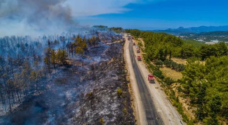 <p>Manavgat'ta 28 Temmuz günü saat 11.30'da 4 farklı noktada başlayan orman yangınları, sınır ilçeler Akseki, Gündoğmuş, İbradı ve Alanya'nın bazı mahallelerine de sıçradı. 2'si ormancı 7 kişinin yaşamını yitirdiği yangınlardan ilçe merkezindekini başlatan C.Y. (16) 'kasten orman yakmak' suçundan tutuklandı. </p>
