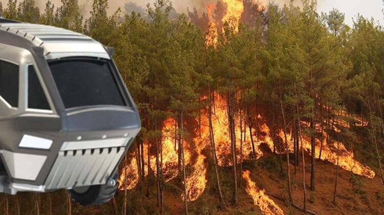 <p>Ormanın yumuşak doku toprak özelliğini kullanarak kumlama yöntemiyle alevlerle susuz mücadele edecek yerli yangınla mücadele aracı üretilmeyi bekliyor.</p>
