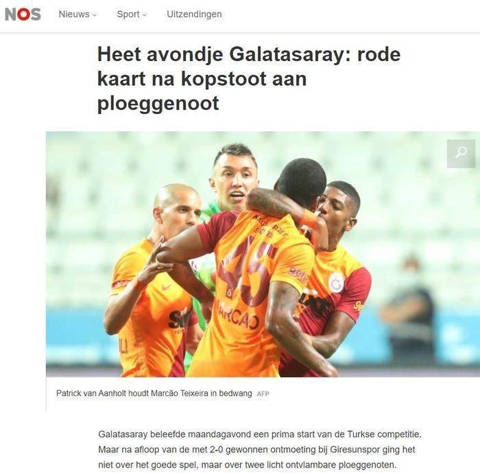 <p>NOS - Hollanda</p>
<p>"Arkadaşına kafa atıp kırmızı kart gördü"</p>
<p> </p>
<p>"Patrick van Aanholt, onu sakinleştirmeye çalıştı"</p>