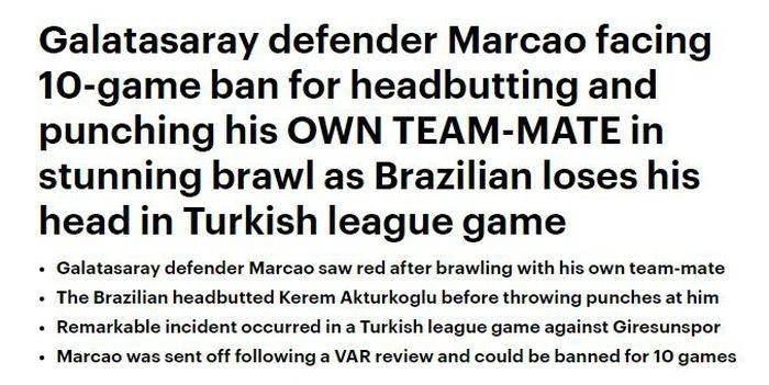 <p>Daily Mail - İngiltere</p>
<p>"Marcao, 10 maç cezayla karşı karşıya"</p>