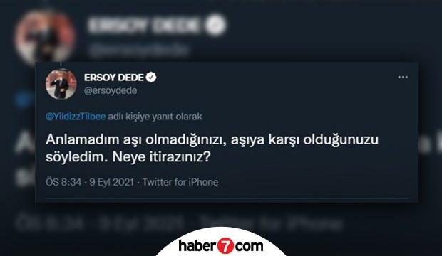 <p><strong>"Neye İtirazınız?"</strong></p>

<p>TRT Ana Haber Spikeri Ersoy Dede bu ifadelere karşılık, "Anlamadım aşı olmadığınızı, aşıya karşı olduğunuzu söyledim. Neye itirazınız" yanıtını verdi.</p>
