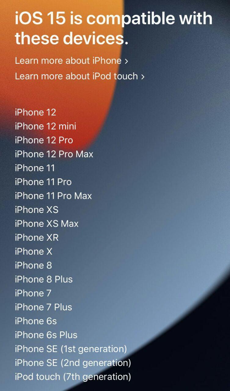 <p><strong>İOS 15 HANGİ İPHONE MODELLERİNDE KULLANILABİLECEK?</strong><br />
<br />
iOS 15 güncellemesi alacak olan iPhone modelleri şunlar:</p>
<p>iPhone 6s, iPhone 6s Plus, iPhone SE (2016), iPhone 7, iPhone 7 Plus, iPhone 8, iPhone 8 Plus, iPhone X, iPhone XS, iPhone XS Max, iPhone XR, iPhone 11, iPhone 11 Pro, iPhone 11 Pro Max, iPhone SE (2020), iPhone 12, iPhone 12 mini, iPhone 12 Pro, iPhone 12 Pro Max.</p>