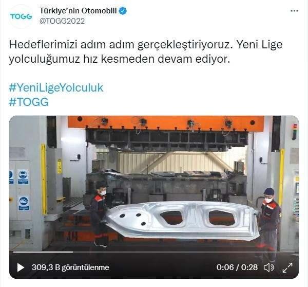 <p>TOGG’un resmi sosyal medya hesabından paylaşılan görüntülerde, otomobilin üretim aşamaları ve fabrika içinden görüntüler yer aldı.</p>
