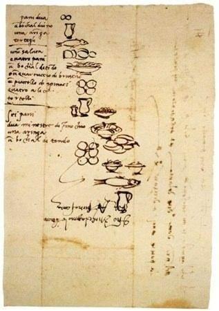 <p>Michelangelo'nun el yazısıyla hazırladığı bakkal listesi.</p>
