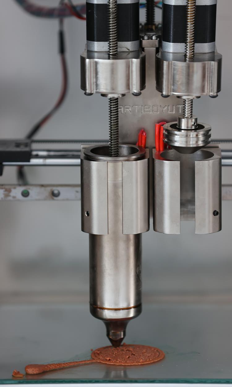 <p class="MsoNormal">. Tavuk eti, dana eti ve biyoaktif özelliklere sahip kapya biber, kereviz tozu, kırmızı pancar tozu gibi fonksiyonel, sağlıklı, biyoaktif bileşikler içeren ürünler de kullandık. Seyreltilmesini de tam yağlı süt ve tereyağı ile yaptık. Bunlar kesinlikle sağlıklı ve doğal ürünler, insanlar 3D yazıcılarla basılan gıdalar diye korkmasınlar."<o:p></o:p></p>
