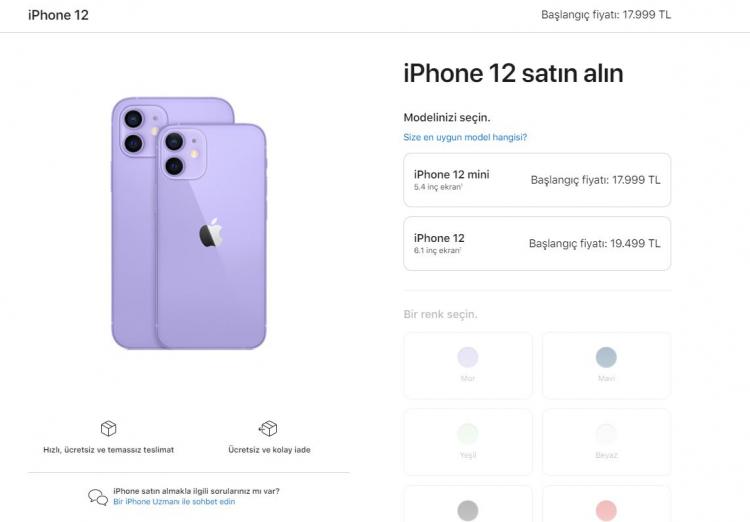 <p>iPhone 12 64 GB - 19.499 TL</p>
