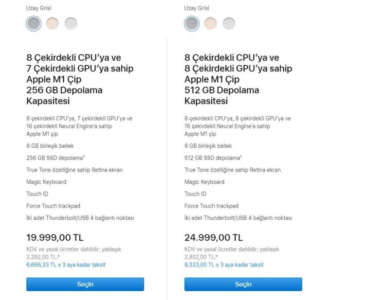 <p>13 inç MacBook Air Başlangıç Fiyatı - 19.999 TL</p>
