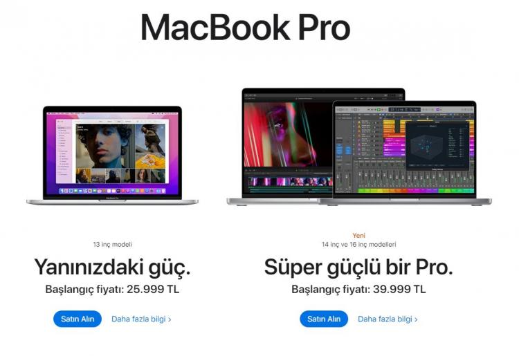 <p>Yeni MacBook Pro 16 inç Başlangıç Fiyatı - 49.999 TL</p>

