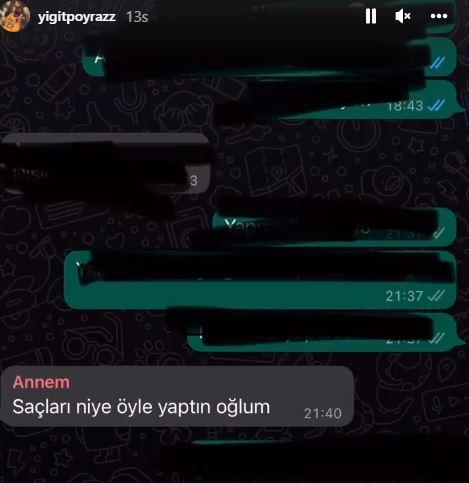 <p>Annesi ise kişisel mesaj atarak beğenmediğini ifade etti. </p>
