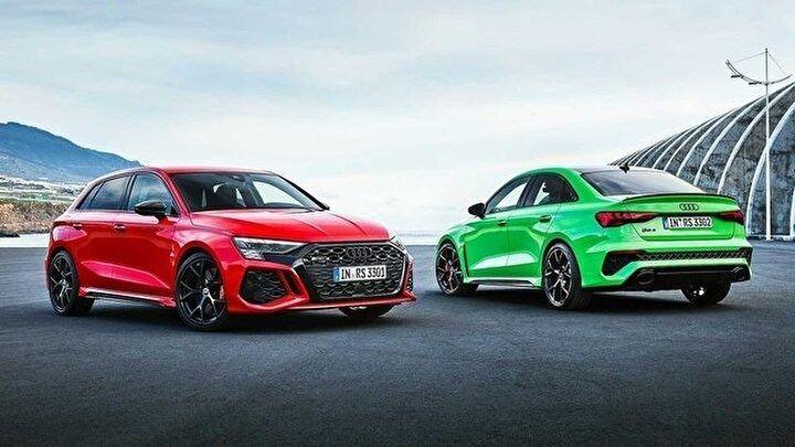 <p><strong>AUDI RS3</strong><br />
<br />
A3 ailesinin en güçlü üyesi, 4 ve 5 kapılı olarak alınabilecek. Otomobil 5 silindirli ve 2.5 litre hacimli benzinli motorundan 400 beygir güç ve 500 Nm tork üretebiliyor.</p>
