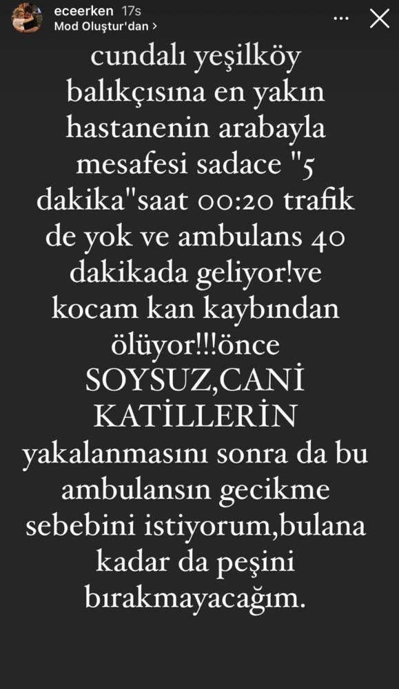 <p>Erken'in ifadeleri üzerine İstanbul İl Sağlık Müdürlüğünden açıklama yapıldı.</p>

<p>Açıklamada, "Ambulans 7 dakika 43 saniyede olay yerine, olay yerinden sağlık kuruluşuna 4 dakika 23 saniyede ulaştırılmıştır" denildi.</p>
