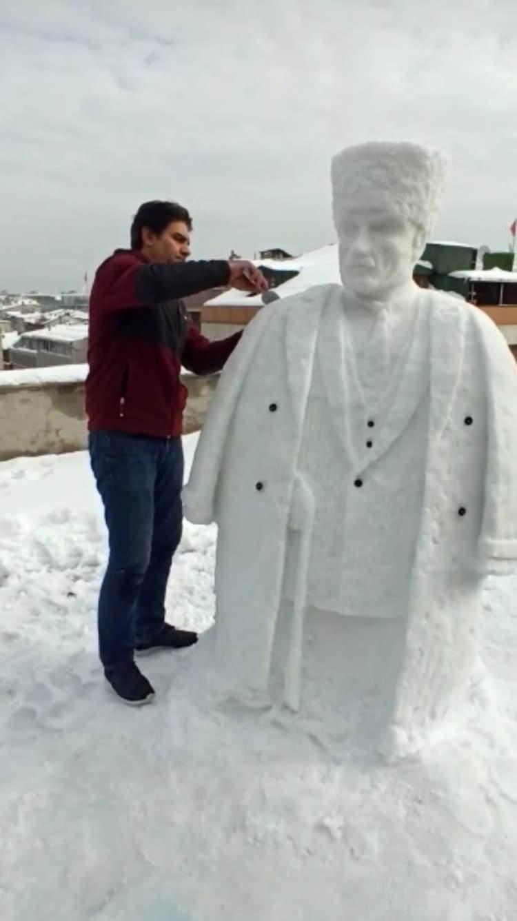 <p>KARDAN EN ÖZEL HEYKEL<br />
</p>
<p>SULTANGAZİ'de, Bülent Doğan'ın yaptığı 'kardan Atatürk heykeli' sosyal medyada beğeni topladı. </p>