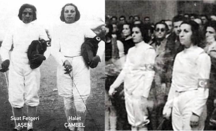<p><span style="color:#000000"><strong>HALET ÇAMBEL VE SUAR FETGERİ AŞENİ TARI</strong></span></p>

<p><span style="color:#800080"><strong>1936 Berlin Olimpiyatları'nda ülkemizi eskrim dalında temsil eden Halet Çambel ile Suat Fetgeri Aşeni Tarı, "Olimpiyatlara katılan ilk Türk kadın sporcular" olarak tarihimizde yerlerini aldı. </strong></span></p>
