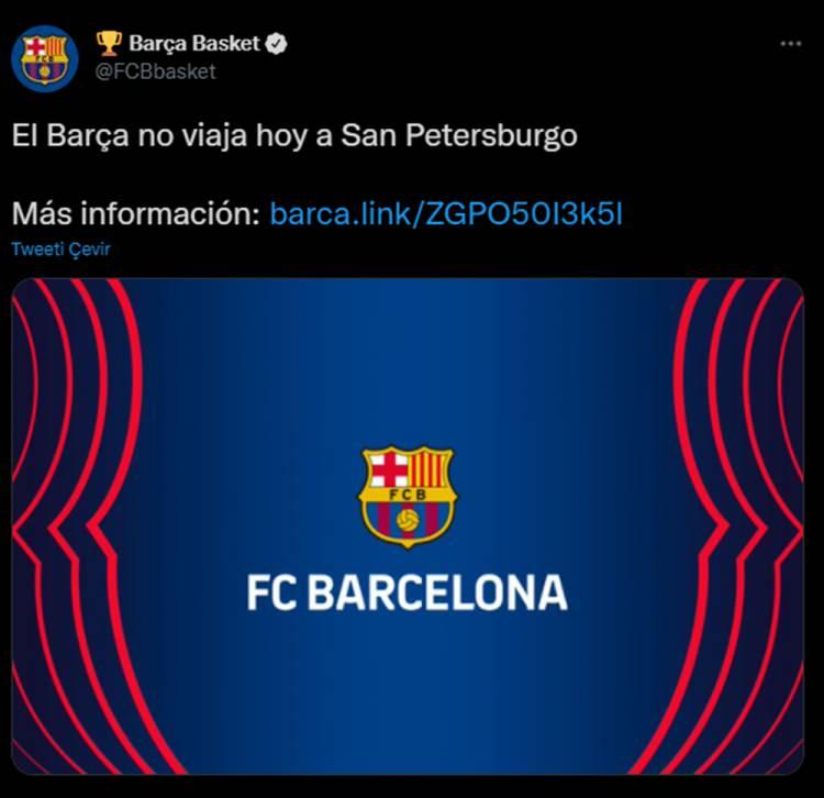 <p>Barcelona, Turkish Airlines EuroLeague'de konuk olacağı Zenit maçı için St. Petersburg'a gitmeme kararı aldığını açıkladı.</p>
