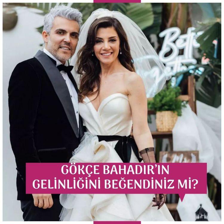 <p><span style="color:#000080"><strong>Gökçe Bahadır’ın gelinliğini beğendiniz mi?</strong></span></p>