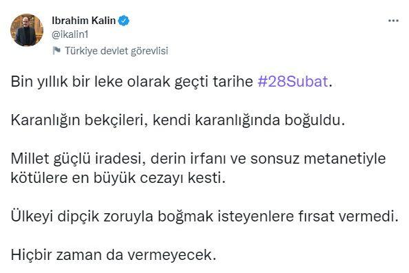 <p><strong>Cumhurbaşkanlığı Sözcüsü İbrahim Kalın</strong></p>
