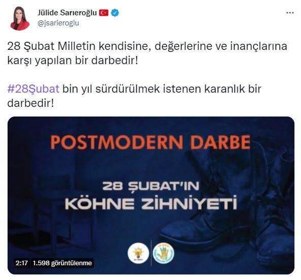 <p><strong>AK Parti Genel Başkan Yardımcısı Julide Sarıeroğlu</strong></p>
