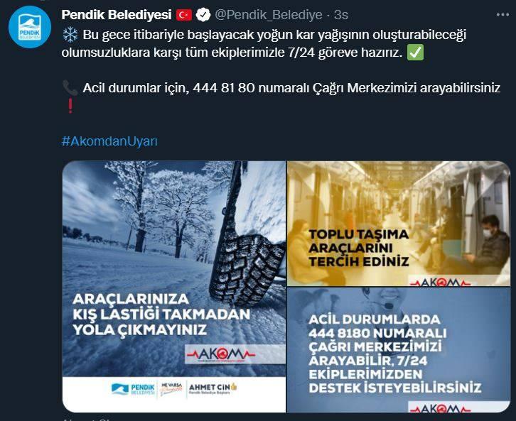 <p>PENDİK</p>

<p>Pendik Belediye Başkanı Ahmet Cin: 81 Ara&ccedil;, Siluet g&ouml;r&uuml;n&uuml;mler 475 Personelimiz ile Pendik'imizde 24 saat esasına g&ouml;re &ccedil;alışmak &uuml;zere hazırlıklarımızı tamamladık.&nbsp;</p>

<p>&nbsp;</p>
