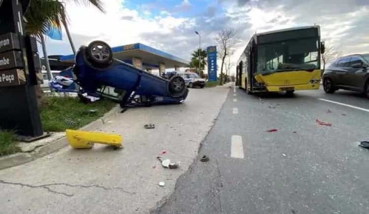 <p>12 Aralık'ta Ankara Caddesi'nde seyir halindeki 34 DLC 740 plakalı otomobil, yolun sağına yanaştığı sırada, aynı istikamette seyreden 34 JB 5269 plakalı İETT otobüsü otomobile arkadan çarptı.</p>
