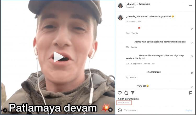 <p>Videonun kaynağına gittiğimizde kullanıcının sosyal medya hesaplarına ulaşmak mümkün. Kullanıcı TikTok hesabında son bir haftadır benzer videolar yayınlasa da, hesaplarının tümünü incelediğimizde aynı videoyu Instagram hesabından Ekim 2020’de de paylaştığı görülebiliyor. </p>
