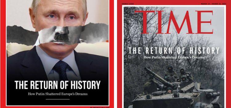 <p>Time dergisinin Putin'i Adolf Hitler'e benzeten bir kapak hazırladığı iddiası</p>