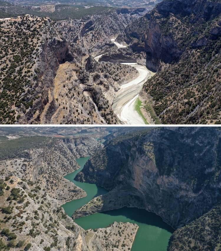 <p>Geçen yıl yağışların yetersiz olması ve kuraklıktan dolayı barajdaki su seviyesi yüzde 20'lere düştü. Kuraklık nedeniyle enerji üretimi dururken arazilere su kısıtlı düzeyde verildi.</p>

<p> </p>
