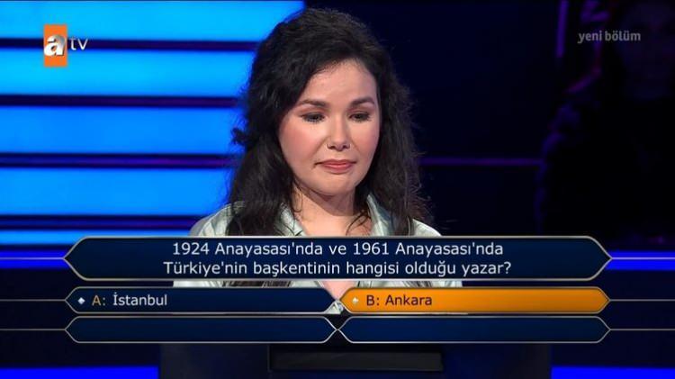 <p>Coşkun, yarı yarıya joker hakkını kullandıktan sonra Ankara cevabını verdi.</p>

<p> </p>
