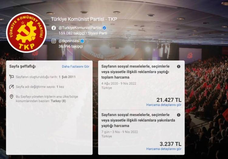 <p>T&uuml;rkiye Kom&uuml;nist Partisi:&nbsp;21.427 TL</p>
