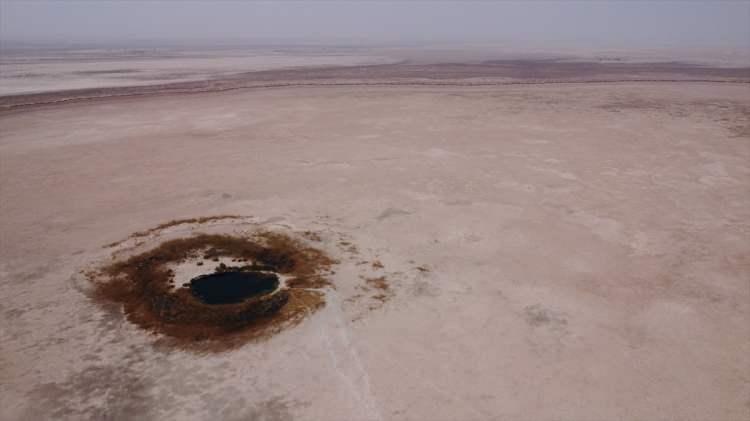 <p>Yüzyıllar boyunca gri balıkçıl ve demirli ördek dahil olmak üzere en az 31 kuş türüne ev sahipliği yapan Irak’ın Musenna vilayetinin kent merkezi Semave batısındaki kapalı havzada bulunan Sawa Gölü, şimdilerde yerini çatlamış toprağa, kurumuş göl yatağına bırakmış durumda. </p>