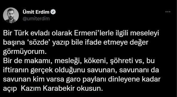 <p><strong>Ümit Erdim'in paylaşımı</strong></p>
