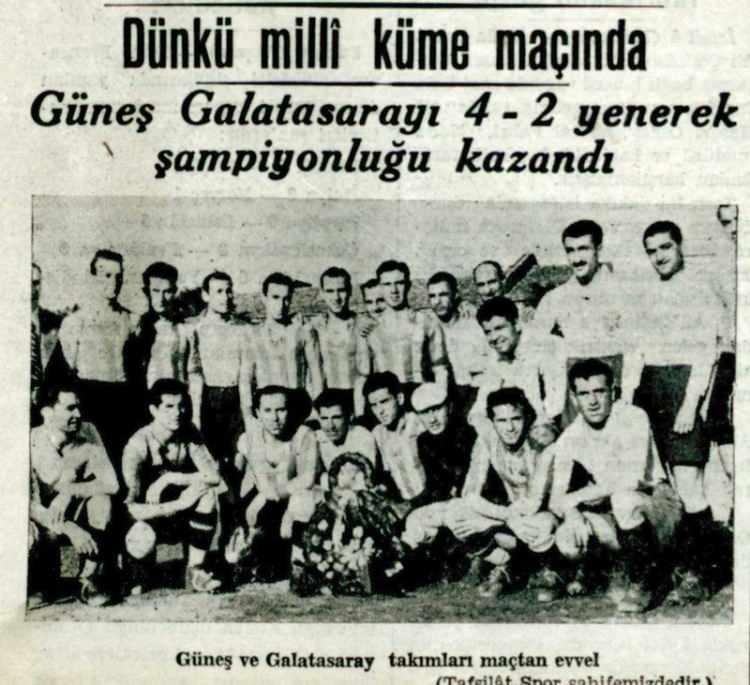 <p>Milli Küme'de 1938 yılı şampiyonu Güneş</p>
