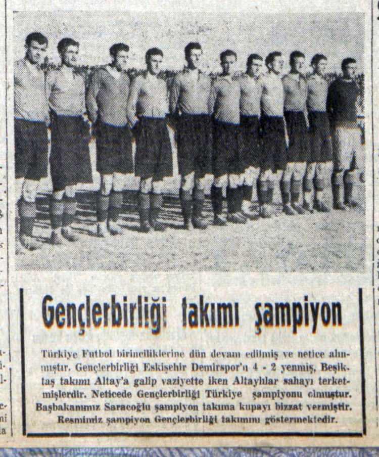 <p>1946 yılı Türkiye Futbol Şampiyonu Gençlerbirliği</p>
