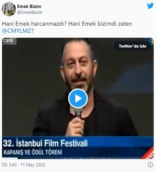 <p><strong>Emek Sineması adına açılan sosyal meyda hesabından Yılmaz'ın festivaldeki konuşmasının videosu paylaşılarak tepki gösterildi. </strong></p>

