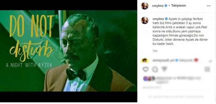 <p><span style="color:#000000"><strong>Yeni filminin hangi platformda yayınlanacağına dair bilgi vermeyen Cem Yılmaz "Ayzek'in çalıştığı feribot hattı biz filmi çektikten 3 ay sonra kaldırıldı. </strong></span><a href="https://www.yasemin.com/"><span style="color:rgb(255, 255, 255)">(Yasemin.com) </span></a></p>