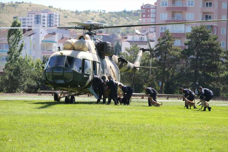 <p>Nevşehir'de faaliyet gösteren Jandarma At ve Köpek Eğitim Merkezi'nde (JAKEM), jandarmaya zorlu şartlarda eşlik edecek köpekler, helikopterlerin kullanıldığı eğitimle göreve hazırlanıyor.</p>