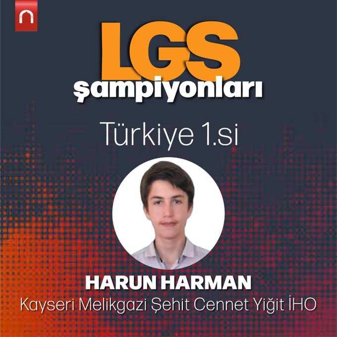 <p>BİR OKUL, İKİ BİRİNCİ</p>
<p>Başarılar sadece İstanbul’la veya büyük şehirlerle de sınırlı değil. Anadolu’nun dört bir yanındaki şehirlerden başarı haberleri hem öğrencileri hem aileleri hem de eğitimcileri mutlu etti. Kayseri Melikgazi Şehit Cennet Yiğit İHO’dan Harun Harman, Sivas Zeki Hayran Hafız İHO’dan Reyyan Duman, Karabük Mevlana İHO’dan Şeyma Nur Coştu, İzmit Necip Fazıl Kısakürek Anadolu İHL’den Bilal Bostan birinciler arasında yer aldı. Soma Yunus Emre İHO’dan Ece Naz Akkaya, Safranbolu Şehit Murat Akdemir Anadolu İHL’den Aslınur Karabulut, Ordu Büyükşehir Belediyesi Anadolu İHL’den Ahmet Ege Günindi ve Ömer Faruk Uğurlu ile Kastamonu Abana İHO’dan Önder Cihan da başarılı oldu. </p>