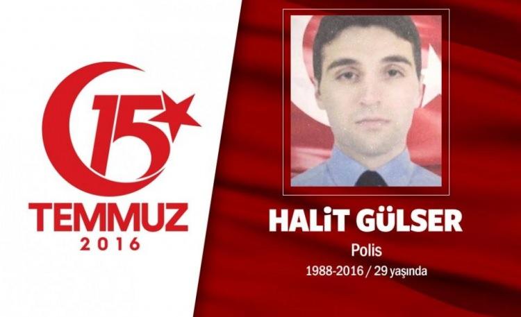 <p>Bölücü örgüte yönelik operasyonlarda gazi olmuştu, hain darbeciler tarafından şehit edildi. 29 yaşındaki Halit Gülser, özel harekat polisiydi. Daha birkaç ay önce memleketi Diyarbakır'ın Sur ilçesinde düzenlenen operasyonda yaralanmıştı. Tedavisinin ardından görev yeri olan Ankara Özel Harekat Daire Başkanlığı’ndaydı. 15 Temmuz gecesi, hain darbecilerin gasp ettikleri savaş uçaklarıyla düzenlediği saldırıda yaralandı. Kaldırıldığı hastanede yapılan tüm müdahalelere rağmen kurtarılamadı, şehit düştü. Şehit özel harekatçı Halit Gülser, doğum yeri olan Diyarbakır’ın Dicle ilçesi Pekmezciler köyünde toprağa verildi. 10 kardeşli bir ailenin çocuğu olan şehit polis, evli ve iki çocuk babasıydı. </p>