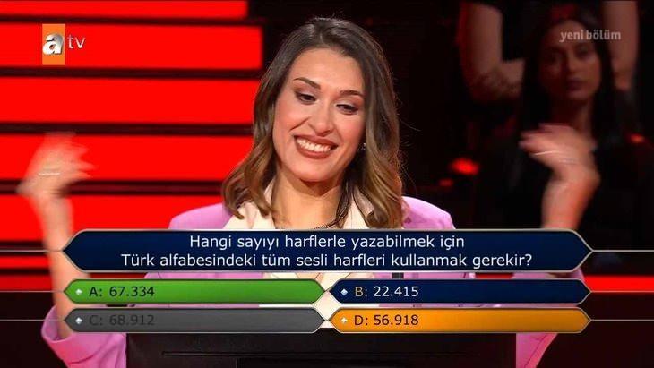 <p><strong>YARIŞMADAN ELENDİ</strong></p>
<p>İkinci hakkında da yanılan yarışmacı, yarışmadan elendi. Doğru cevap olan 'A' şıkkını bilemeyen yarışmacı yarışmadan 30 Bin TL alarak yarışmaya veda etti.</p>