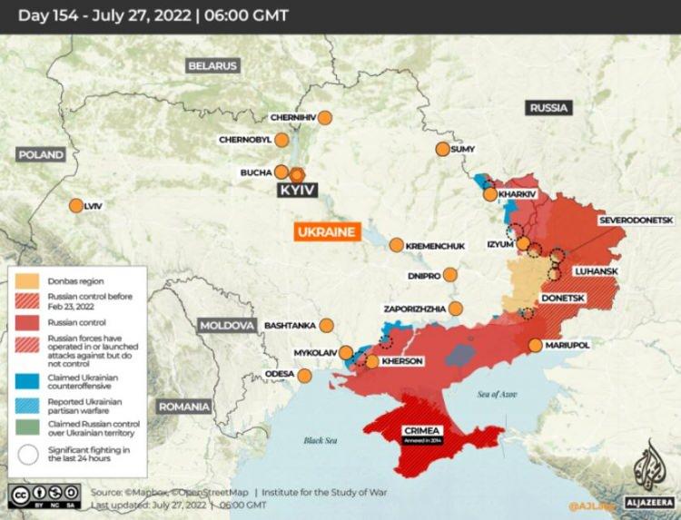 <p>Rusya'nın 24 Şubat 2022’de Ukrayna’ya karşı başlattığı işgal 155. gününe girerken Rusya Güvenlik Konseyi (SB) Başkan Yardımcısı Dmitry Medvedev'den Ukrayna topraklarının 4 ülke arasında bölüşüldüğü Avrupa haritası paylaşımı dikkat çekti.</p>
