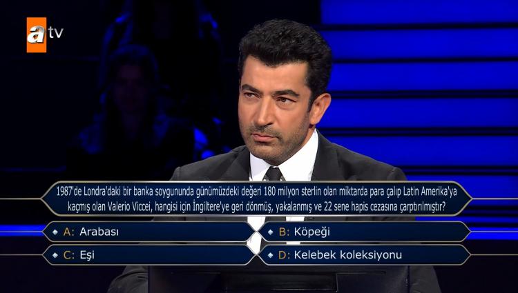 <p><span style="color:#000000"><strong>"Evde olsaydım 'köpeği' yanıtı verirdim" diyen yarışmacı çift cevap joker hakkını kullanmaya karar verdi.</strong></span></p>
