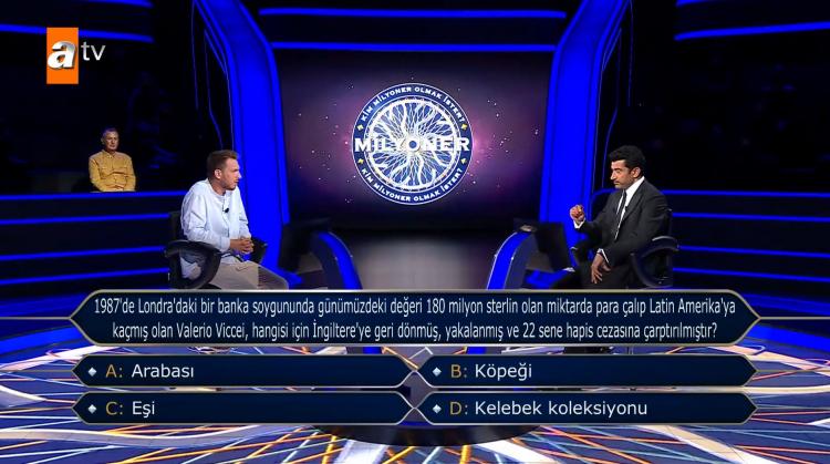 <p><span style="color:#000000"><strong>'Arabası', 'köpeği', 'eşi', 'kelebek koleksiyonu' seçenekleri arasında kararsızlık yaşayan yarışmacı bir süre düşündü.</strong></span></p>
