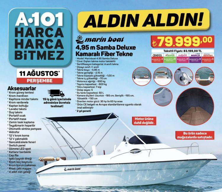 <p>Herkesin bildiği üzere geçtiğimiz günlerde A101 mağazası aktüel ürünlerinde tekne satışı yapılacağını duyurmuştu. </p>
