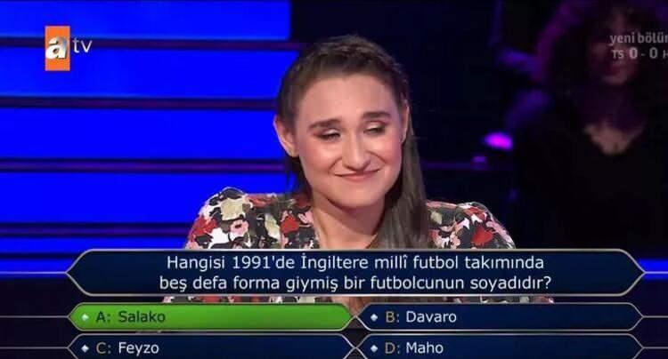 <p><span style="color:#800000"><strong>CEVAP: SALAKO (A) <br />
Yarışması soru karşısında çekilme hakkını kullanarak 50 bin TL ile yarışmaya veda etti.</strong></span></p>
