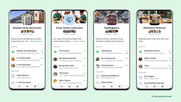 <p><strong>Grupları Toplulukta Birleştirme</strong></p>
<p>WhatsApp'ta "Topluluklar" sayesinde kullanıcılar ayrı grupları tek bir çatı altında, kendilerine uygun bir yapıda toplayabilecek. Böylece, kullanıcılar tüm Topluluğa gönderilen güncellemeleri alabilir ve kendileri için önemli olan konularda daha küçük sohbet gruplarını kolayca oluşturabiliyor.</p>