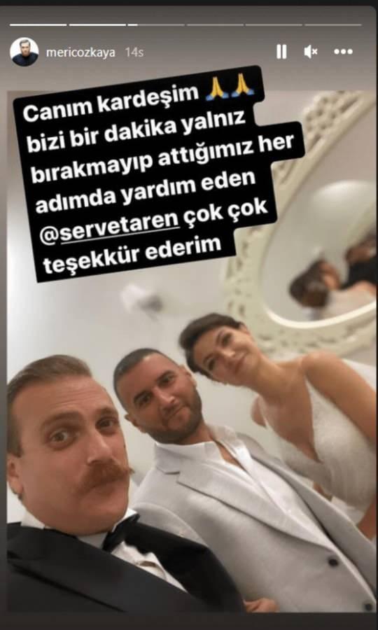 <p><span style="color:#800080"><strong>Kadıköy'de gerçekleştirilen nikah töreninden kareler paylaşan Özkaya, açıklamaya yazdığı notla da herkesi güldürmeyi başardı.</strong></span></p>