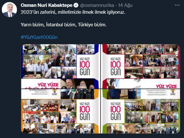 <p>AK Parti İstanbul İl Başkanı Osman Nuri Kabaktepe, "Oylarımızda hızlı artış var. CHP seçmeninde bile 'İyi ki Erdoğan var' algısı hakim" dedi.</p>
