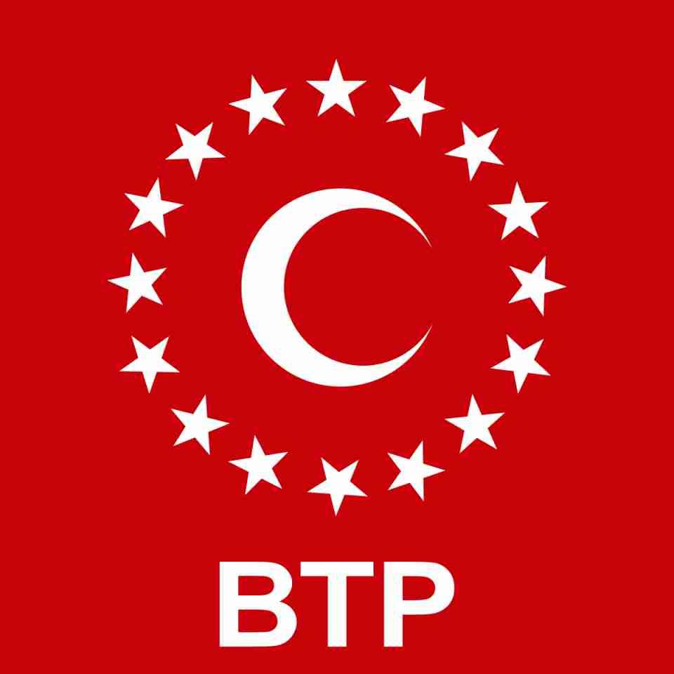 <p><strong>Bağımsız Türkiye Partisi</strong></p>

<p>Kısa Adı: BTP</p>

<p>Kuruluş Tarihi: 25.09.2001</p>
