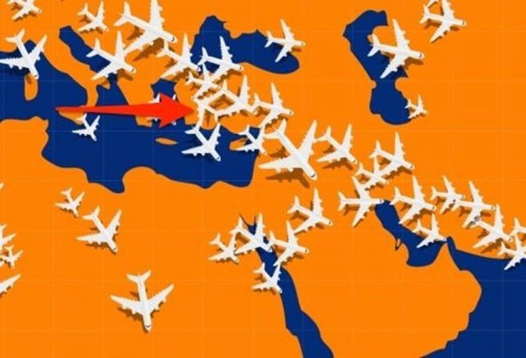 <p>İşte ters yöne giden uçak...</p>